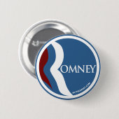 Logo-Kreis Mitt Romneys "R" (blau) Button (Vorne & Hinten)