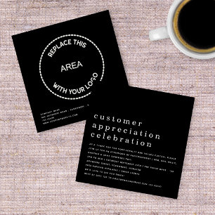 Logo-Kundenempfehlung für Business Black Einladung