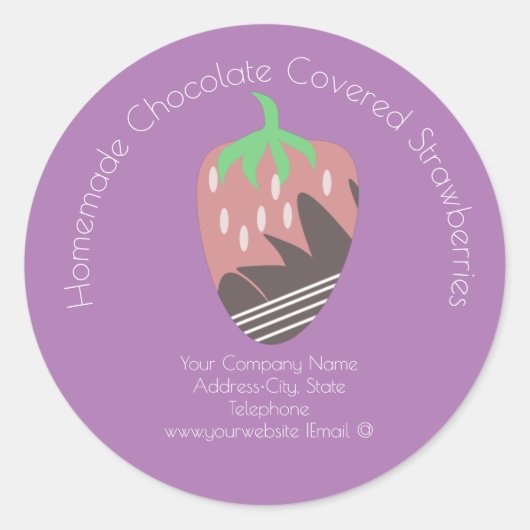 Logo-Label für das Chocolate Covered Strawberry Bu Runder Aufkleber (Vorderseite)
