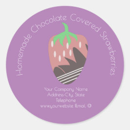Logo-Label für das Chocolate Covered Strawberry Bu Runder Aufkleber