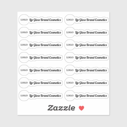 Logo-Label für Lippenglanz entfernen Aufkleber (Blatt)