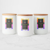 Logo-Label für Shiny-Farbige Rainbow-Schwarze Lebensmitteletikett (Flaschen)