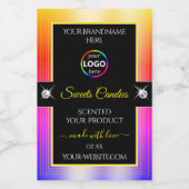 Logo-Label für Shiny-Farbige Rainbow-Schwarze Lebensmitteletikett (Einzelnes Label)