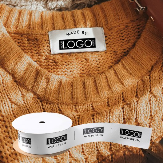 Logo-Labels, die durch Bekleidungsmarken handgefer Satinband