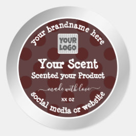 Logo-Labels für Burgundy- und Silver-Produktverpac Runder Aufkleber