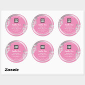 Logo-Labels für Girly Pink Silver Product Packagin Runder Aufkleber (Blatt)