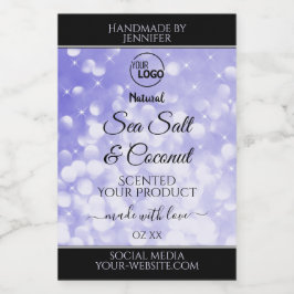 Logo-Labels für hellblaue Glitzer-Produktverpackun Lebensmitteletikett