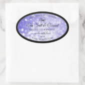 Logo-Labels für hellblaue Glitzer-Produktverpackun Ovaler Aufkleber (Tasche)