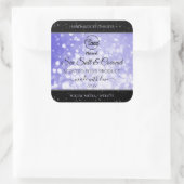 Logo-Labels für hellblaue Glitzer-Produktverpackun Quadratischer Aufkleber (Tasche)