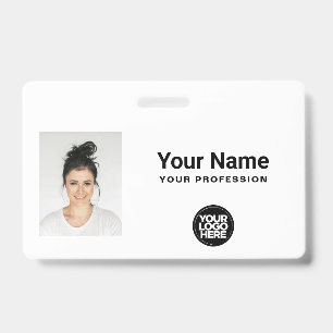 Logo Lanyard für Minimalistische, weiße Mitarbei Ausweis