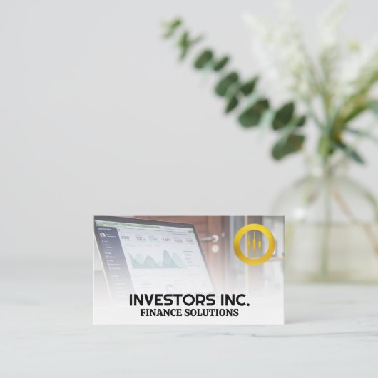 Logo | Laptop | Finanzen Visitenkarte (Stehend Vorderseite)