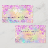 Logo Lash Hair Makeup Nails Glitzer Tropfen Gold P Visitenkarte (Vorne/Hinten)