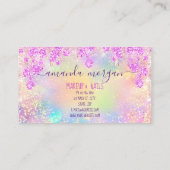 Logo Lash Hair Makeup Nails Glitzer Tropfen Gold P Visitenkarte (Rückseite)