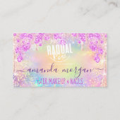 Logo Lash Hair Makeup Nails Glitzer Tropfen Gold P Visitenkarte (Vorderseite)