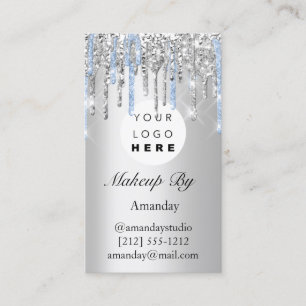 Logo Lashes Erweiterung Makeup Artist Silver Visitenkarte