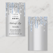 Logo Lashes Erweiterung Makeup Künstler Silver Visitenkarte (Vorne/Hinten)