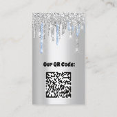 Logo-Lashes Makeup Artist Tropfen Blue QR Code Visitenkarte (Rückseite)