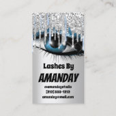 Logo-Lashes Makeup Artist Tropfen Blue QR Code Visitenkarte (Vorderseite)