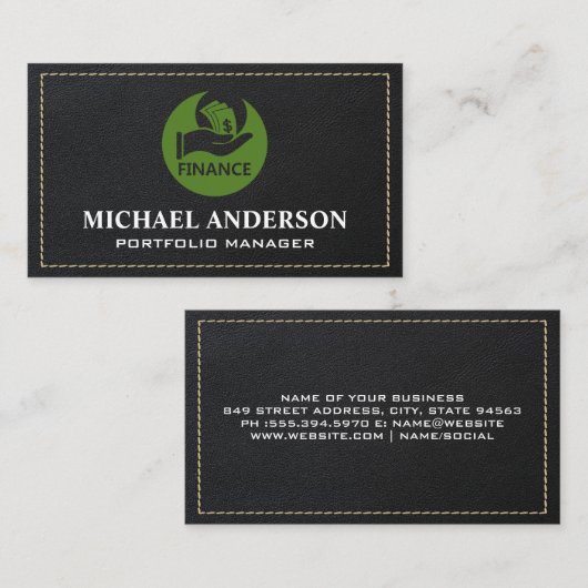 Logo | Lederstich Visitenkarte (Vorne/Hinten)