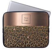 Logo Leopard Muster braun schwarz Bronze metallisc Laptopschutzhülle (Vorderseite)