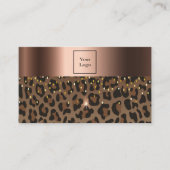 Logo Leopard schwarz braun funkeln Bronze metallis Visitenkarte (Vorderseite)