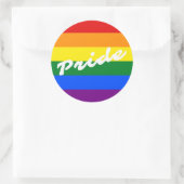 Logo-LGBT-6-Streifen-Rainbow-Gay Pride-Markierung Runder Aufkleber (Tasche)