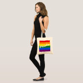 Logo-LGBT-6-Streifen-Rainbow-Gay Pride-Markierung Tragetasche (Vorderseite (Model))