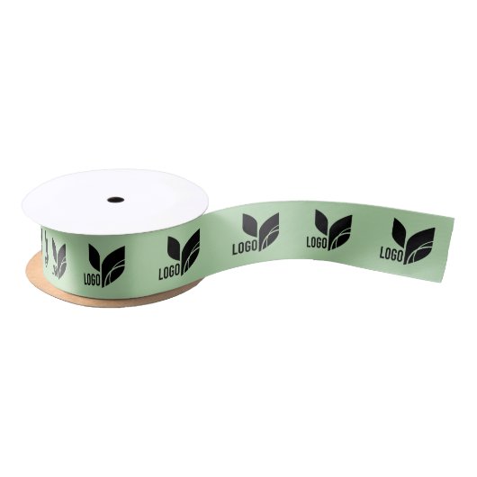 Logo "Light Green Custom Business" Satinband (Spule)