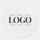 Logo "Light Grey Kraft & Custom Business Rectangle Runder Aufkleber (Vorderseite)