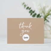 Logo-Light Mocha Brown Vielen Dank Dankeskarte (Stehend Vorderseite)