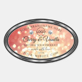 Logo "Light Red Gold Glitzer Product Label" Ovaler Aufkleber (Vorderseite)