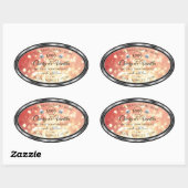 Logo "Light Red Gold Glitzer Product Label" Ovaler Aufkleber (Blatt)