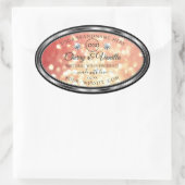 Logo "Light Red Gold Glitzer Product Label" Ovaler Aufkleber (Tasche)