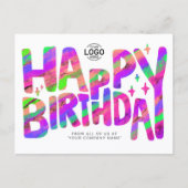 Logo Lila Green Fun Crayon Handgeschriebener Gebur Postkarte (Vorderseite)