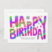 Logo Lila Green Fun Crayon Handgeschriebener Gebur Postkarte (Vorne/Hinten)