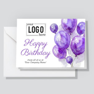 Logo Lila Künstlerische Ballons Unternehmens Gebur Karte
