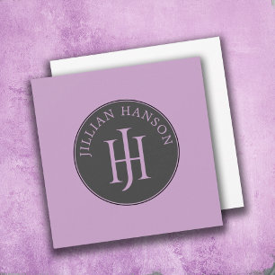 Logo-Lilac für künstlerische Monogrammnamen Mitteilungskarte