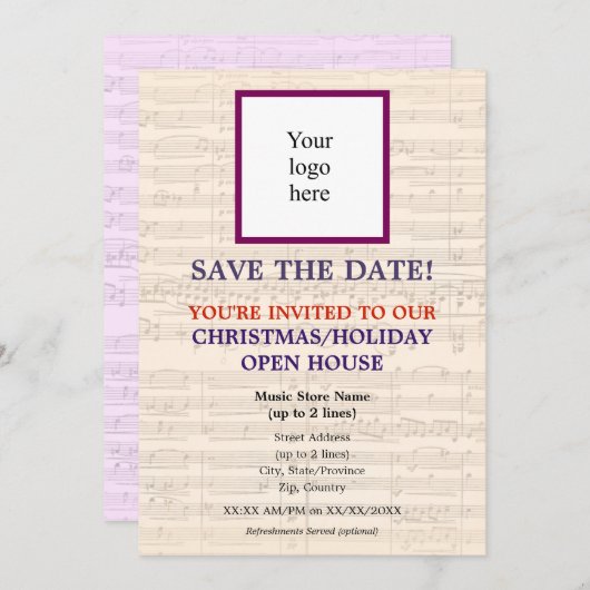 Logo "Local Music Store" Weihnachten III Open Hous Save The Date (Vorne/Hinten)
