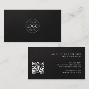 Logo Luxus-Leder-Immobilien-QR-Code Visitenkarte
