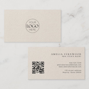 Logo Luxus-Leder-Immobilien-QR-Code Visitenkarte