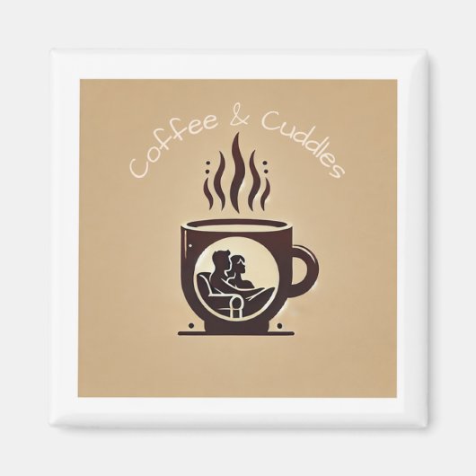 Logo-Magnet "Kaffee und Kuscheln" Magnet (Vorne)