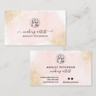 Logo-Make-up für den Goldenen Glitzer Ober-Rosa-Pi Visitenkarte