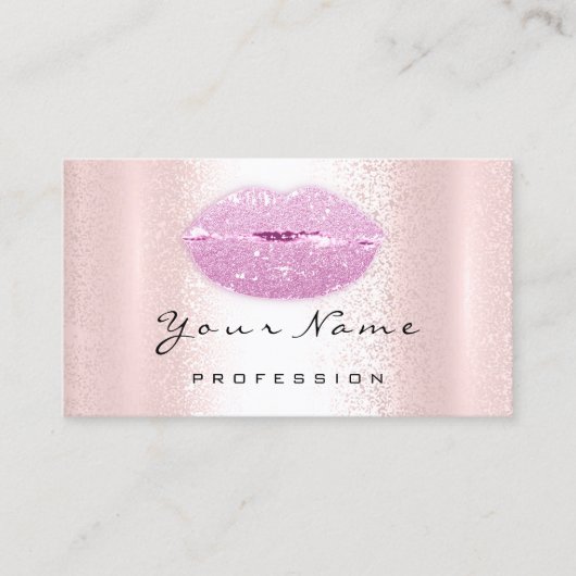 Logo Makeup Artist Beruflich Lips Kiss Glitzer Visitenkarte (Vorderseite)
