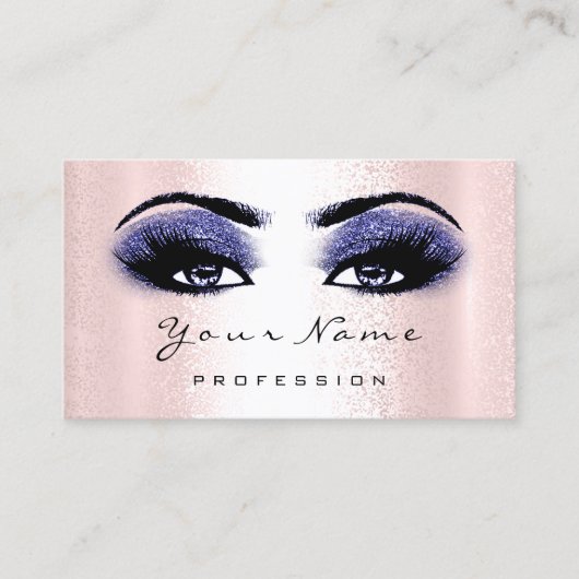 Logo-Makeup-Artist Beruflich Navy Blue Lash Visitenkarte (Vorderseite)