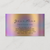 Logo Makeup Artist Haar Nägel Abstrakten Holograph Visitenkarte (Rückseite)
