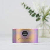 Logo Makeup Artist Haar Nägel Abstrakten Holograph Visitenkarte (Stehend Vorderseite)