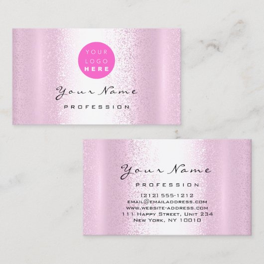 Logo Makeup Artist Haar Nägel Beruflich rosa Visitenkarte (Vorne/Hinten)
