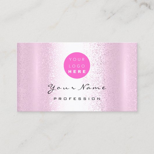 Logo Makeup Artist Haar Nägel Beruflich rosa Visitenkarte (Vorderseite)