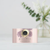 Logo Makeup Artist Haar Nägel Blumenmuster Rose Ab Visitenkarte (Stehend Vorderseite)