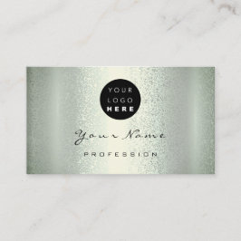 Logo Makeup Artist Haar Nägel Grüne Minze Metallic Visitenkarte
